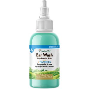 NaturVet Aloe & Baby Powder Scent Dog & Cat Ear Wash, 4-oz bottle