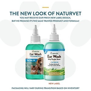 NaturVet Aloe & Baby Powder Scent Dog & Cat Ear Wash, 8-oz bottle