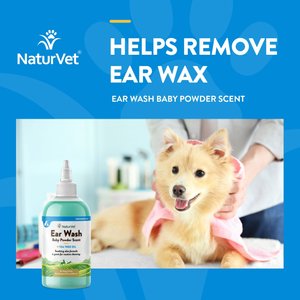 NaturVet Aloe & Baby Powder Scent Dog & Cat Ear Wash, 8-oz bottle