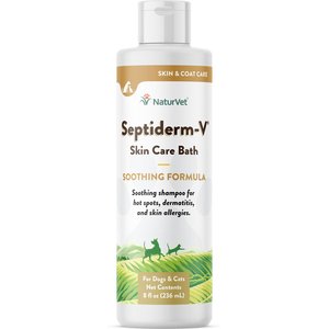 NaturVet Septiderm-V Soothing Formula Dog & Cat Skin Care Shampoo Bath, 8-oz bottle