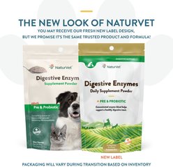 NaturVet Digestive Enzymes Plus Pre & Probiotic Powder Digestive Supplement for Cats & Dogs, 10-oz bag slide 2 of 7