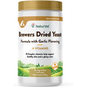 NaturVet Brewer's Dried Yeast with Garlic Powder Skin & Coat Supplement for Cats & Dogs, 1-lb