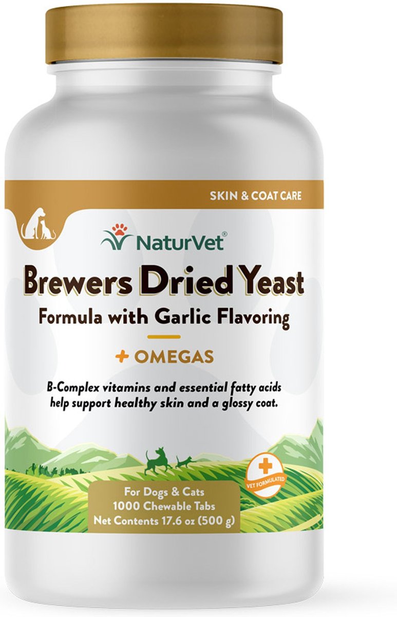 NaturVet Brewers Dried Yeast Skin & Coat Supplement Tablets for Dogs & Cats