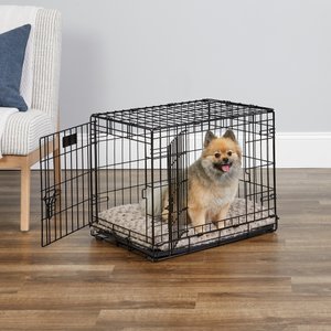 MidWest iCrate Fold & Carry Double Door Collapsible Wire Dog Crate, 24x18x19 inches