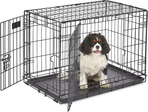 MidWest iCrate Fold & Carry Double Door Collapsible Wire Dog Crate, 30 inch slide 1 of 11