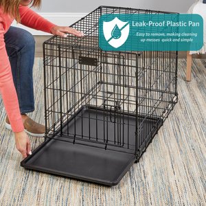 MidWest iCrate Fold & Carry Double Door Collapsible Wire Dog Crate, 42 inch