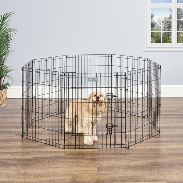 MidWest Wire Dog Exercise Pen with Step-Thru Door, Black E-Coat, 30-in slide 1 of 10