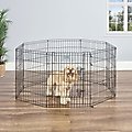 MidWest Wire Dog Exercise Pen with Step-Thru Door, Black E-Coat, 30-in