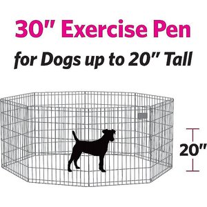 MidWest Wire Dog Exercise Pen with Step-Thru Door, Black E-Coat, 30-in