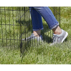 MidWest Wire Dog Exercise Pen with Step-Thru Door, Black E-Coat, 30-in