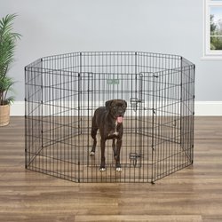 MidWest Wire Dog Exercise Pen with Step-Thru Door, Black E-Coat
