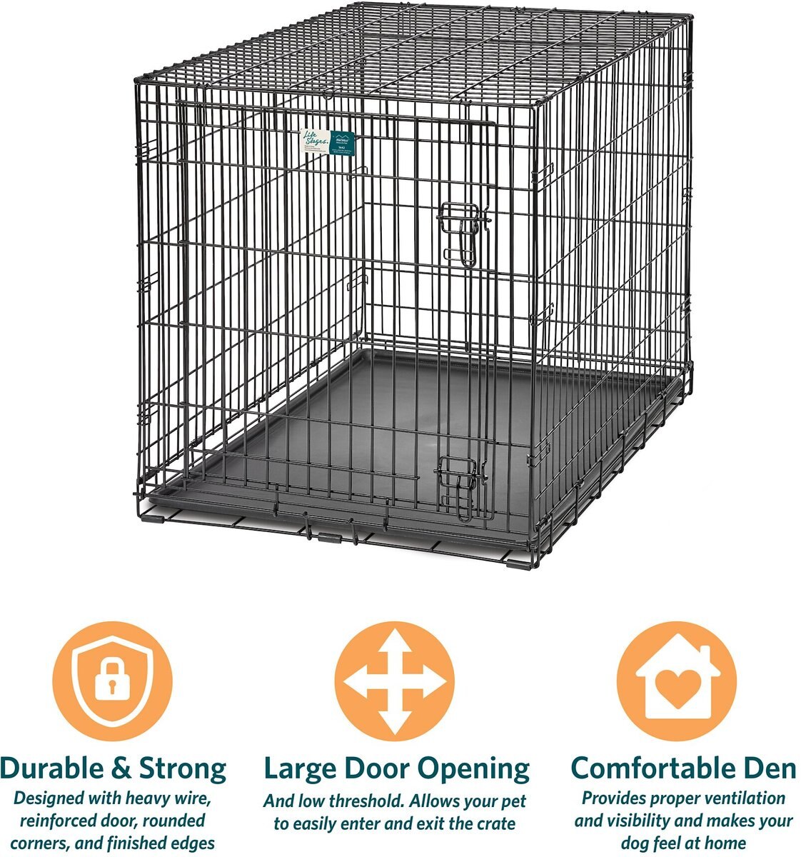 MIDWEST LifeStages Single Door Collapsible Wire Dog Crate, 42 inch