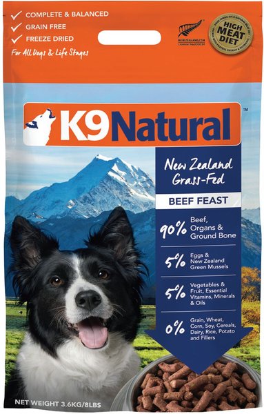 K9 Natural Beef Feast Raw Grain-Free Freeze-Dried Dog Food, 8-lb bag slide 1 of 10