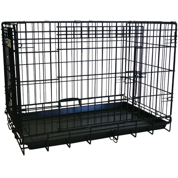 YML DSA42 Foldable Heavy Duty Small Pet Cage, Black, 42in