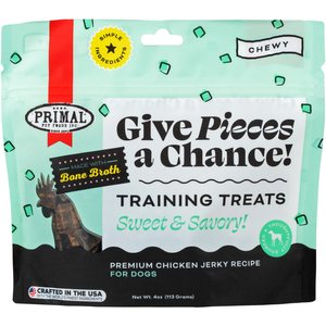 Primal Give Pieces A Chance Chicken with Broth Flavored Jerky Dog Treats, 4-oz bag