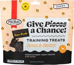 Primal Give Pieces A Chance Beef with Broth Flavored Jerky Dog Treats, 4-oz bag