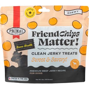 Primal FriendChips Matter Beef with Broth Flavored Jerky Dog Treats, 1.5-oz bag