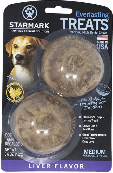 Starmark Everlasting Liver Flavored Medium Dental Dog Treats, 2 count slide 1 of 5