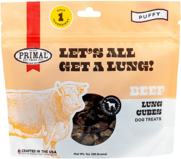 Primal Let's All Get A Lung Beef Flavored Crunchy Dog Treats