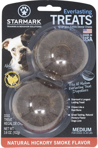 Starmark Everlasting Natural Hickory Smoke Flavored Dental Dog Treats, Medium, 2 count slide 1 of 5