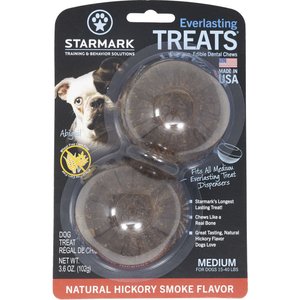 Starmark Everlasting Natural Hickory Smoke Flavored Dental Dog Treats, Medium, 2 count