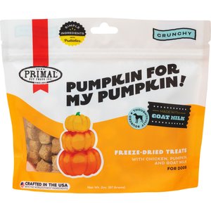 Primal Pumpkin for My Pumpkin Chicken & Pumpkin with Goat Milk Flavored Crunchy Dog Treats, 2-oz bag