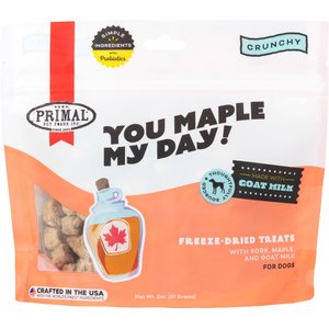 Primal You Maple My Day Pork & Maple with Goat Milk Flavored Crunchy Dog Treats, 2-oz bag