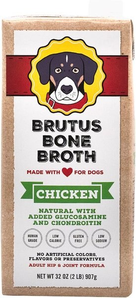 Brutus Broth Bone Broth Chicken Flavor Hip & Joint Human-Grade Dog Food Topper, 32-oz box slide 1 of 5