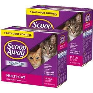 Scoop Away Multi-Cat Meadow Fresh Scented Clumping Cat Litter, 18.5-lb box, 2 count