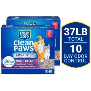 Fresh Step Clean Paws Multi-Cat Febreze Freshness Scent Clumping Cat Litter
