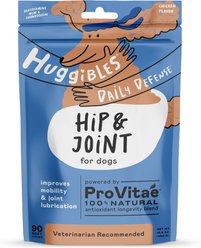Huggibles Hip & Joint Support Chicken Flavored Soft Chew Hip & Joint Supplement for Dogs, 90 count