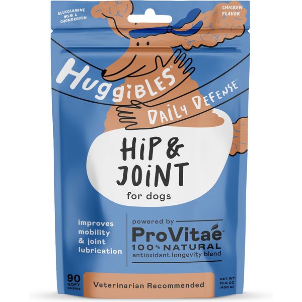 HUGGIBLES Hip & Joint Support Chicken Flavored Soft Chew Hip & Joint ...