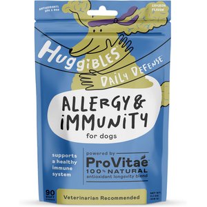 Huggibles Allergy & Immunity Support Chicken Flavored Soft Chew Allergy & Immune Supplement for Dogs, 90 count