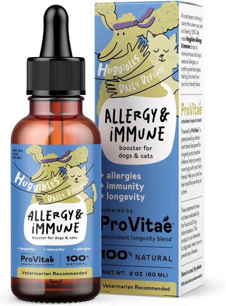 Huggibles Allergy & Immune Support Chicken Flavored Liquid Allergy & Immune Supplement for Dogs & Cats, 2-oz bottle slide 1 of 3
