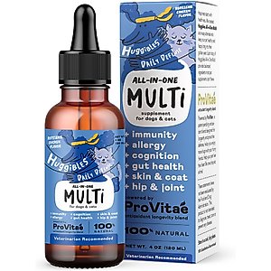 Huggibles All-in-One Multi Chicken Flavored Liquid Multivitamin for Dogs & Cats, 4-oz bottle