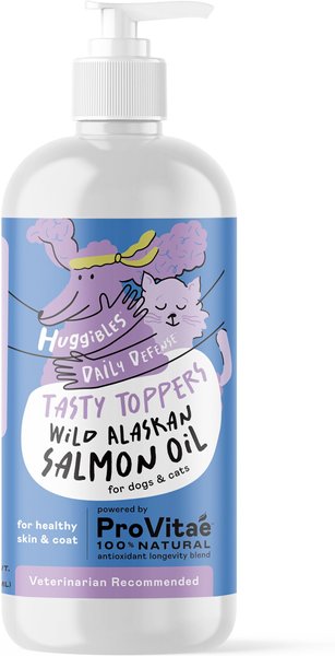 Huggibles Tasty Toppers Wild Alaskan Salmon Oil Skin & Coat Supplement for Dogs & Cats, 32-oz bottle slide 1 of 3