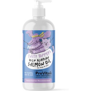 Huggibles Tasty Toppers Wild Alaskan Salmon Oil Skin & Coat Supplement for Dogs & Cats, 32-oz bottle
