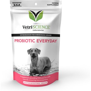 VetriScience Probiotic Everyday Duck Flavored Digestive Supplement for Dogs, 45 count