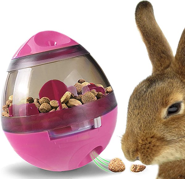 CoCoo Rabbit IQ Treat Ball Food Dispenser Interactive Feeder Toy, Pink slide 1 of 4