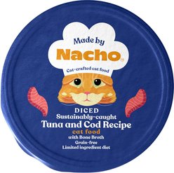 Made by Nacho Diced Tuna & Cod Recipe + Minced Chicken Recipe with Bone Broth Wet Cat Food slide 2 of 9