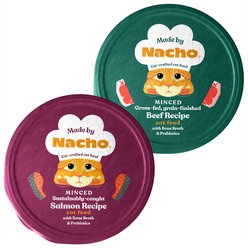 Made by Nacho Minced Salmon Recipe + Minced Beef Recipe with Bone Broth Wet Cat Food