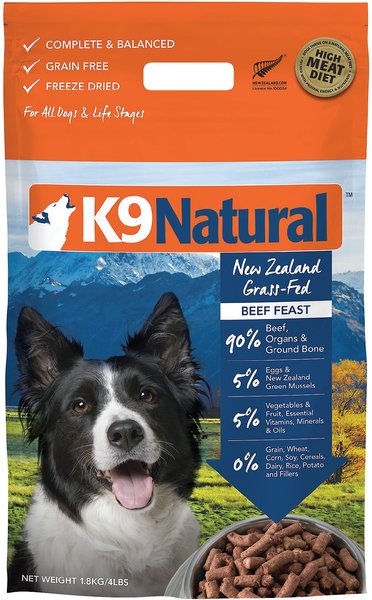 K9 Natural Beef Feast Raw Grain-Free Freeze-Dried Dog Food, 4-lb bag slide 1 of 10