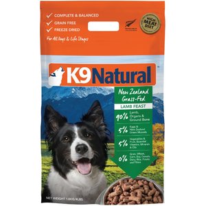 K9 Natural Lamb Feast Raw Grain-Free Freeze-Dried Dog Food, 4-lb bag
