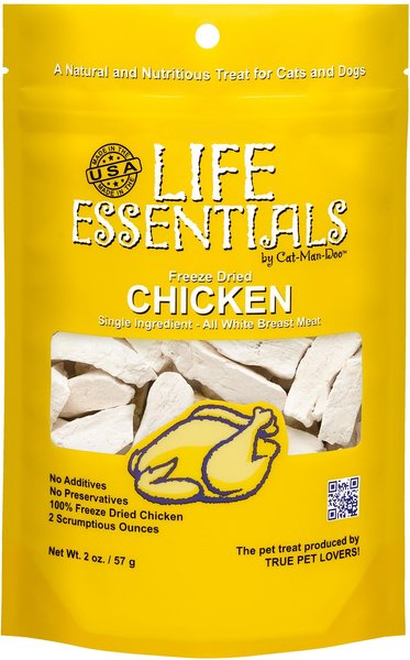 Cat-Man-Doo Life Essentials Chicken Freeze-Dried Cat & Dog Treats, 2-oz bag slide 1 of 7