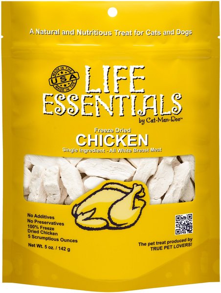 Cat-Man-Doo Life Essentials Chicken Freeze-Dried Cat & Dog Treats, 5-oz bag slide 1 of 7