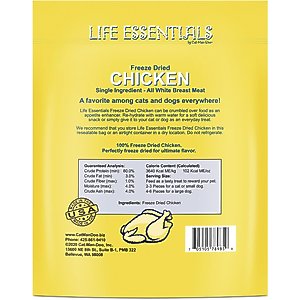 Cat-Man-Doo Life Essentials Chicken Freeze-Dried Cat & Dog Treats, 5-oz bag