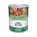 Natural Balance Limited Ingredient Lamb & Brown Rice Recipe Wet Dog Food, 13-oz can, case of 12