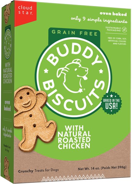 BUDDY BISCUITS Grain-Free Rotisserie Chicken Dog Treats, 14-oz box ...