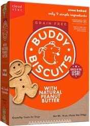Buddy Biscuits Grain-Free Oven Baked with Homestyle Peanut Butter Dog Treats, 14-oz box
