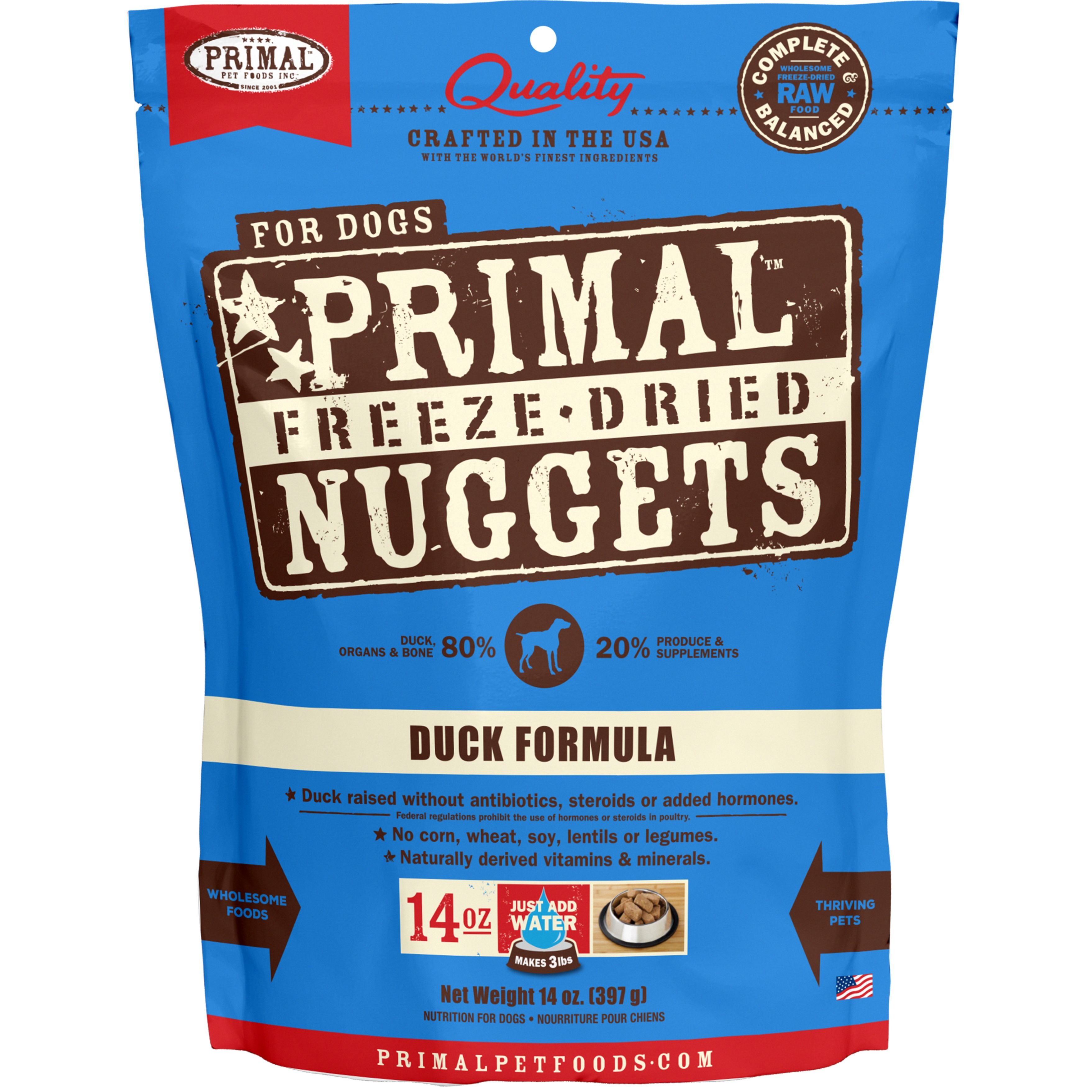 PRIMAL Duck Formula Nuggets Raw FreezeDried Dog Food